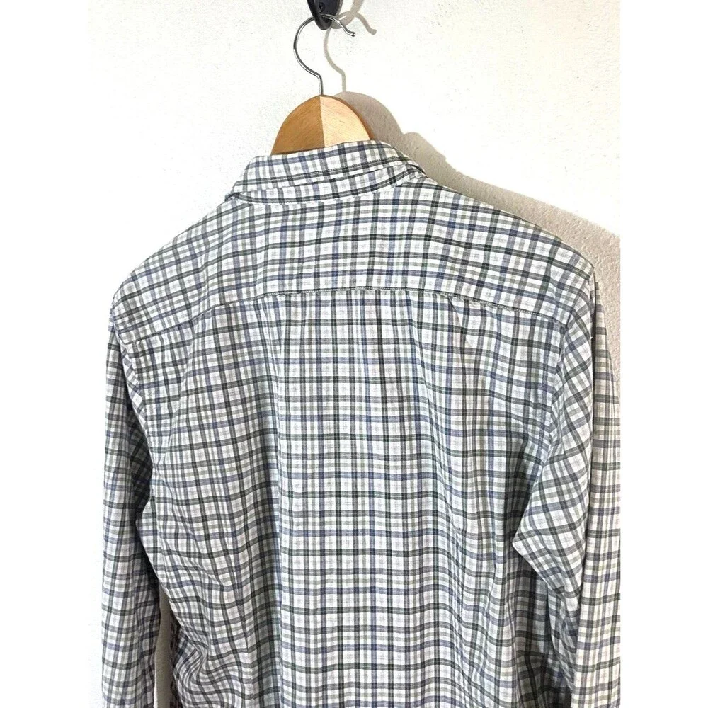 Banana Republic Factory Mens Medium Plaid Button Up Shirt Soft Wash Standard Fit